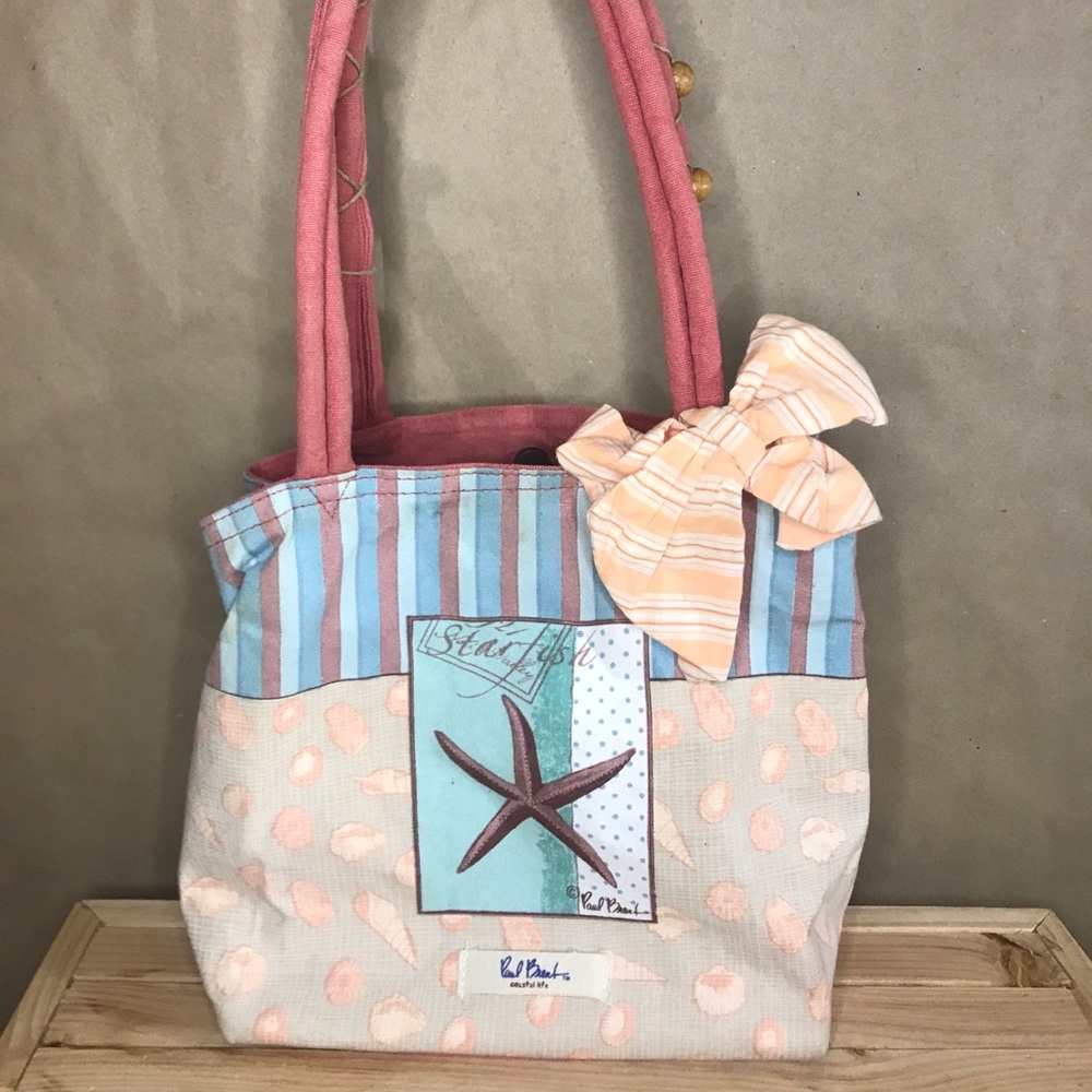 Paul Brent beach bag tote purse starfish seashells